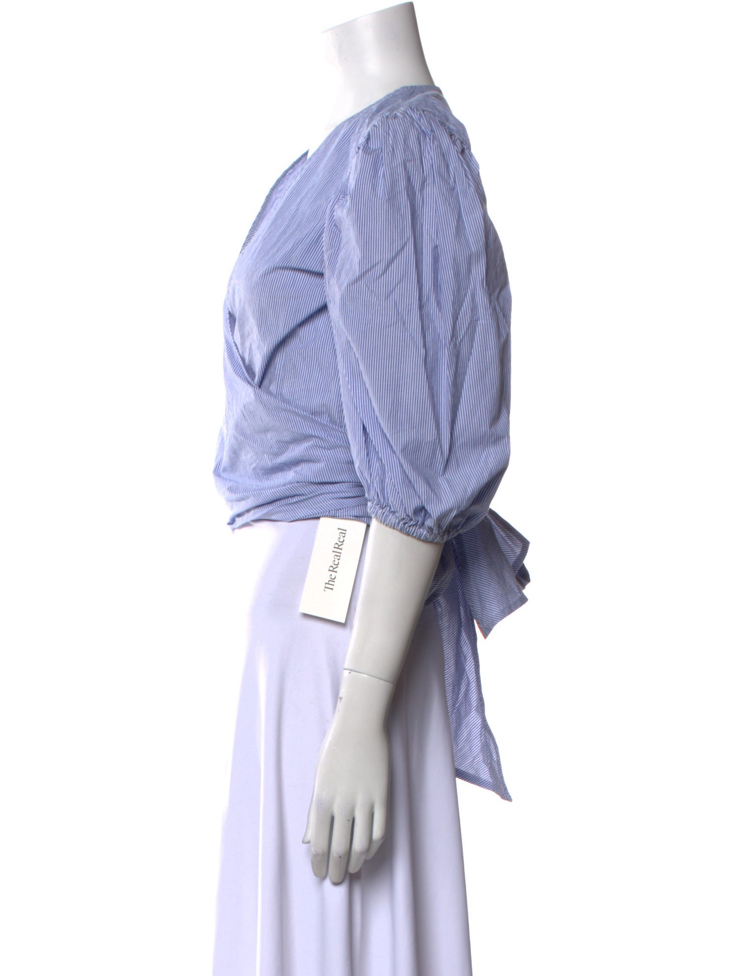 Ganni Striped V-Neck Crop Top