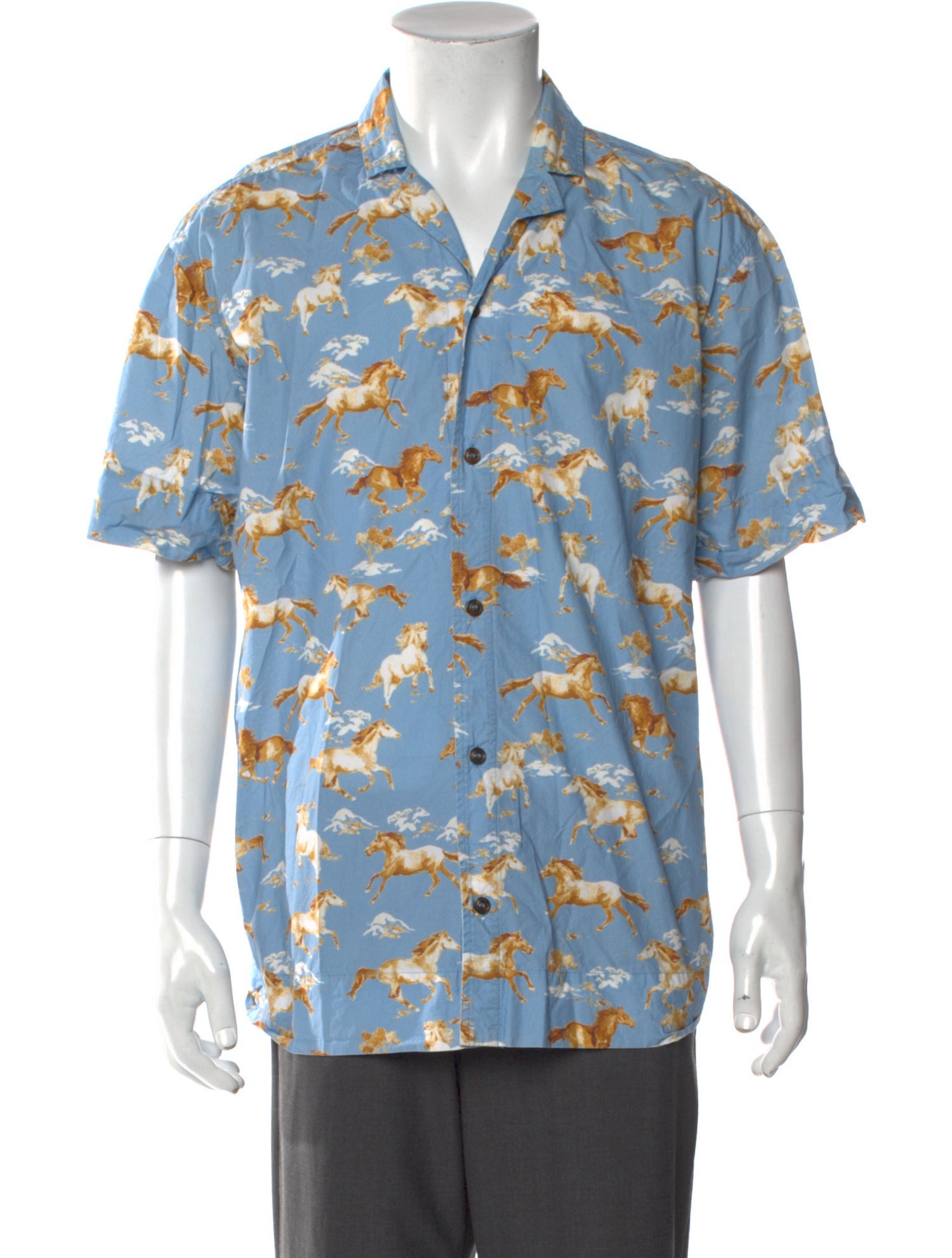 Ganni Printed Short Sleeve Shirt