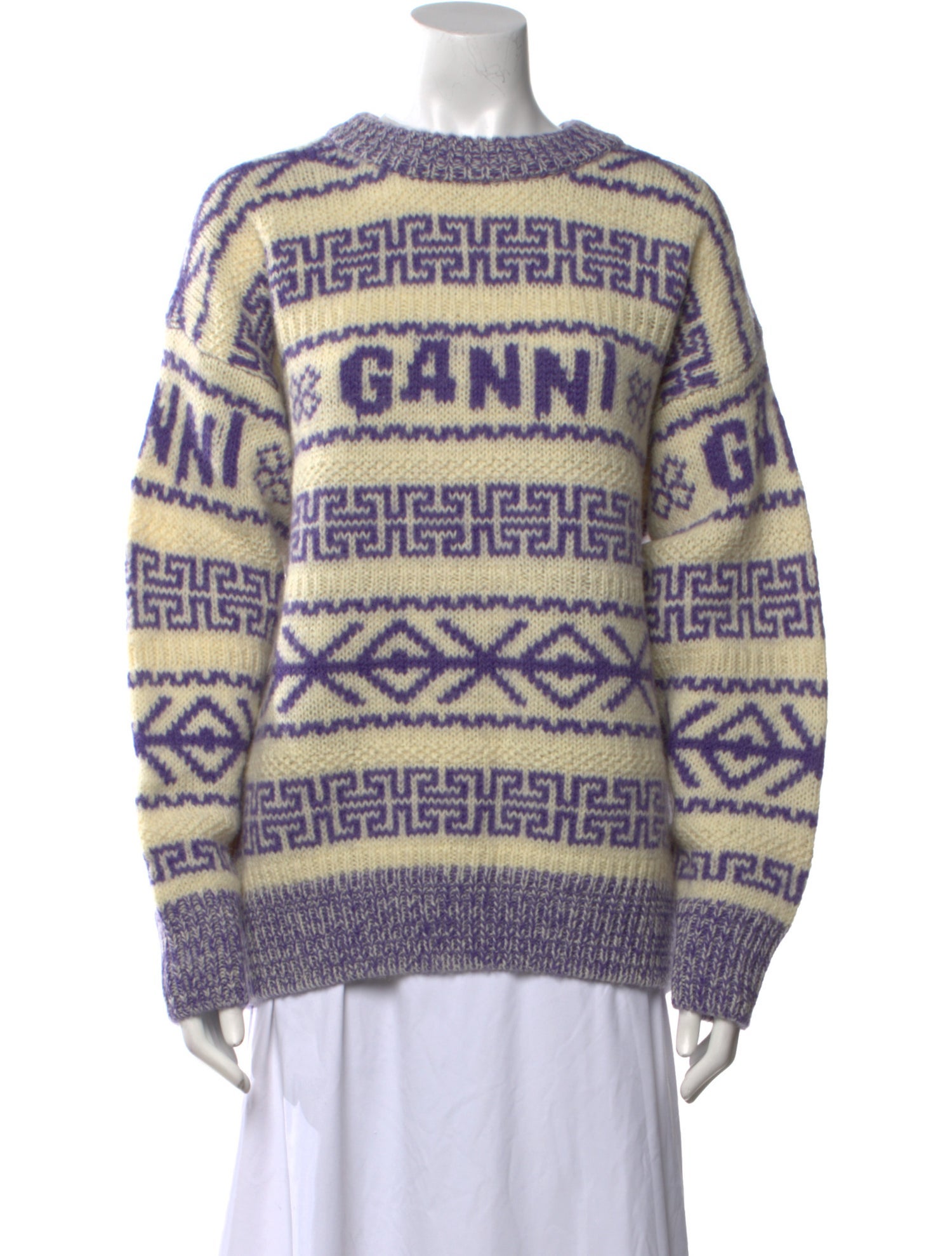 Ganni Wool Printed Sweater