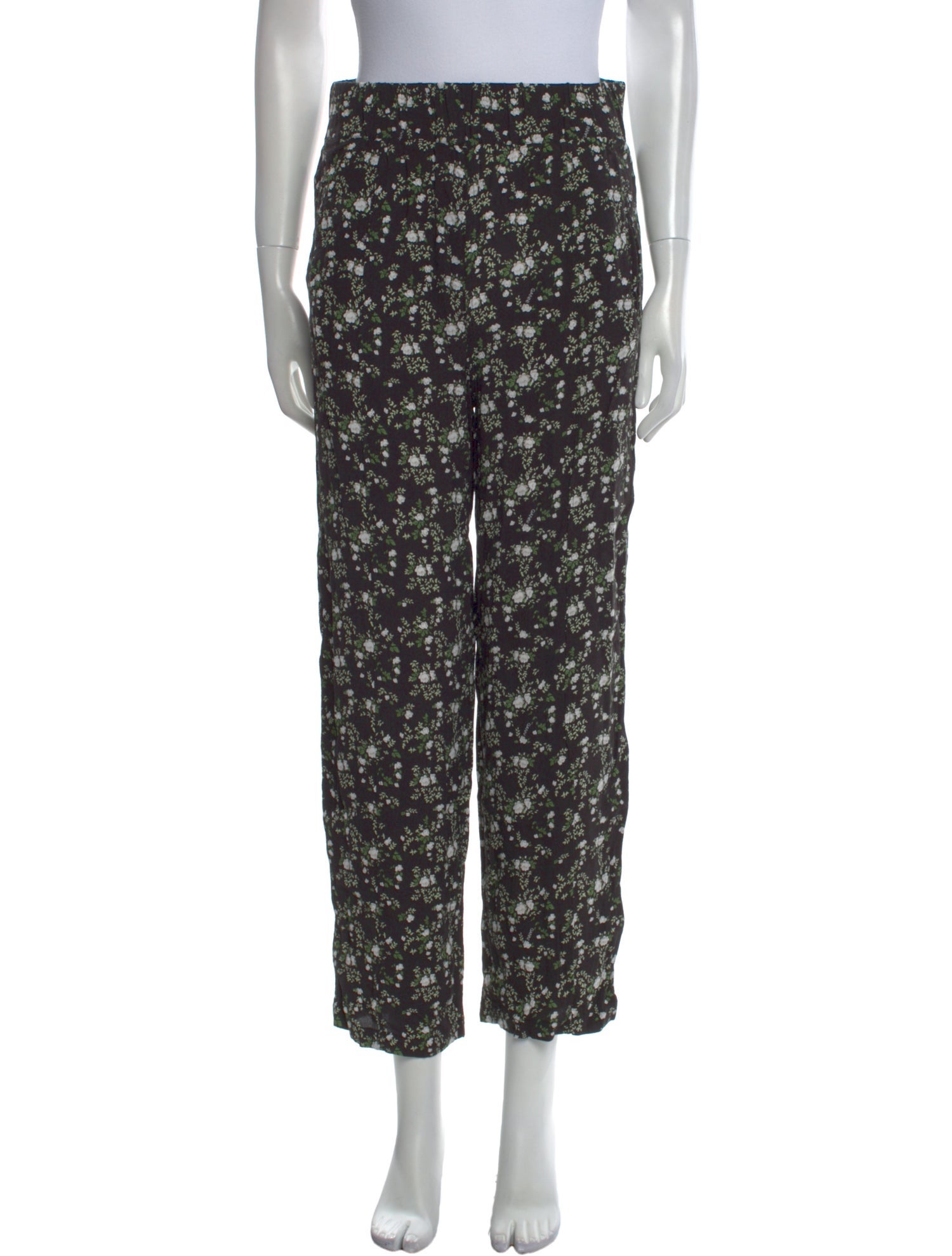 Ganni Floral Print Straight Leg Pants