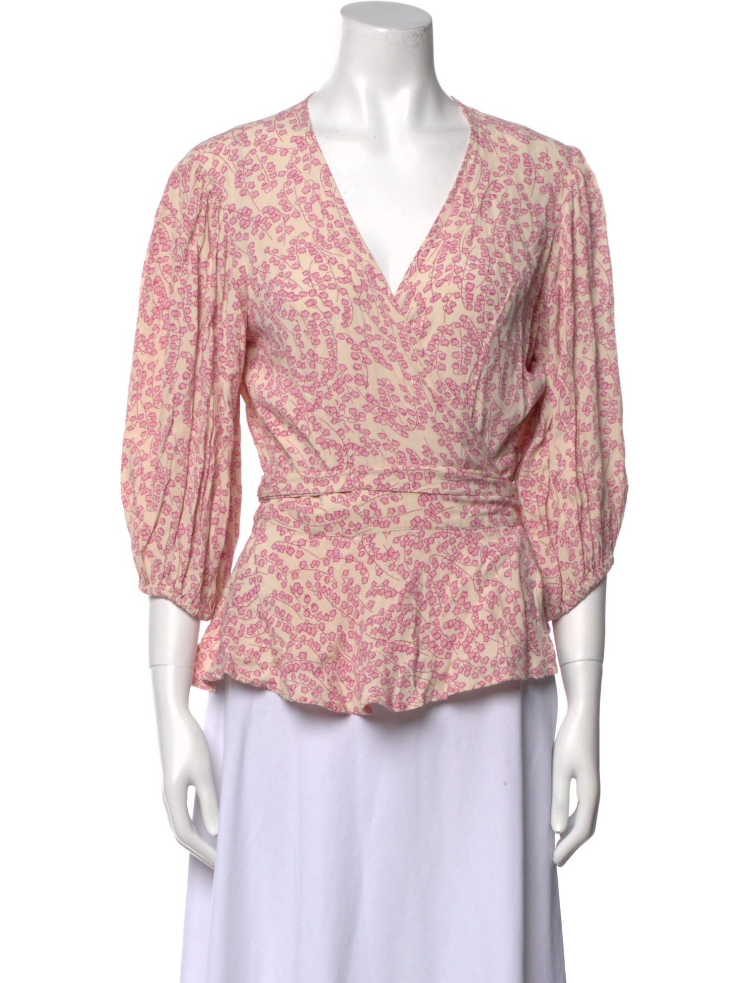 Ganni Printed V-Neck Blouse