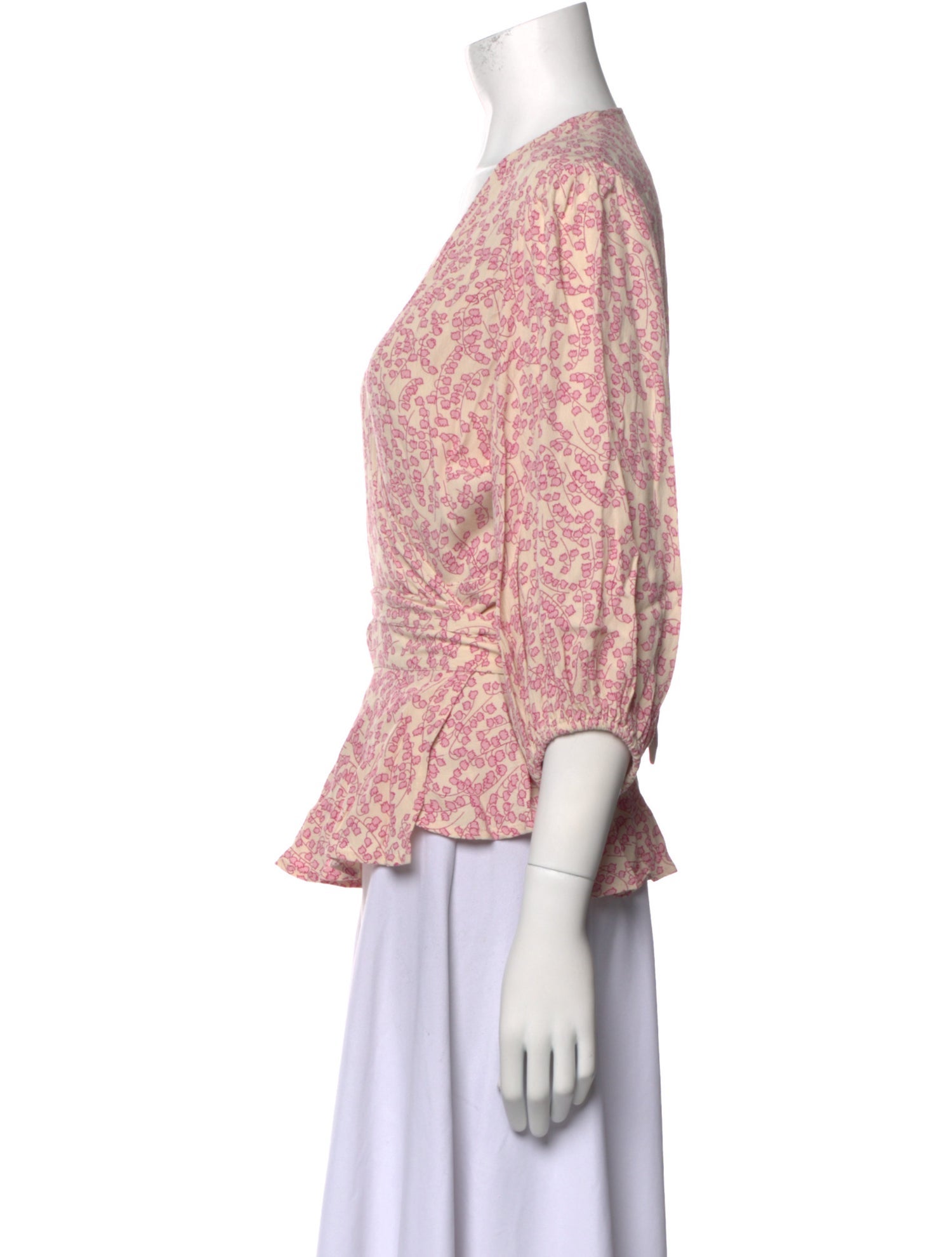 Ganni Printed V-Neck Blouse