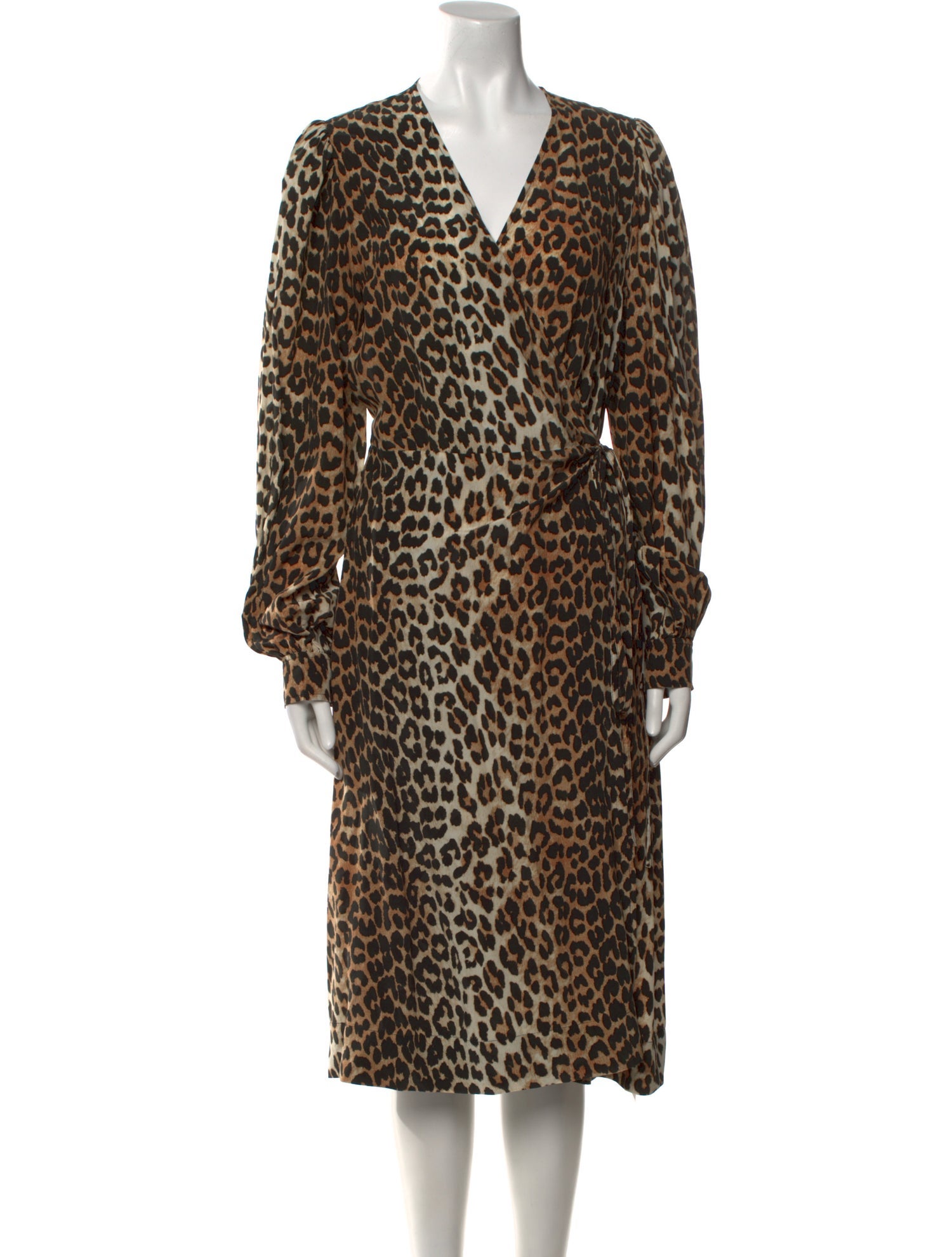 Ganni Animal Print Midi Length Dress