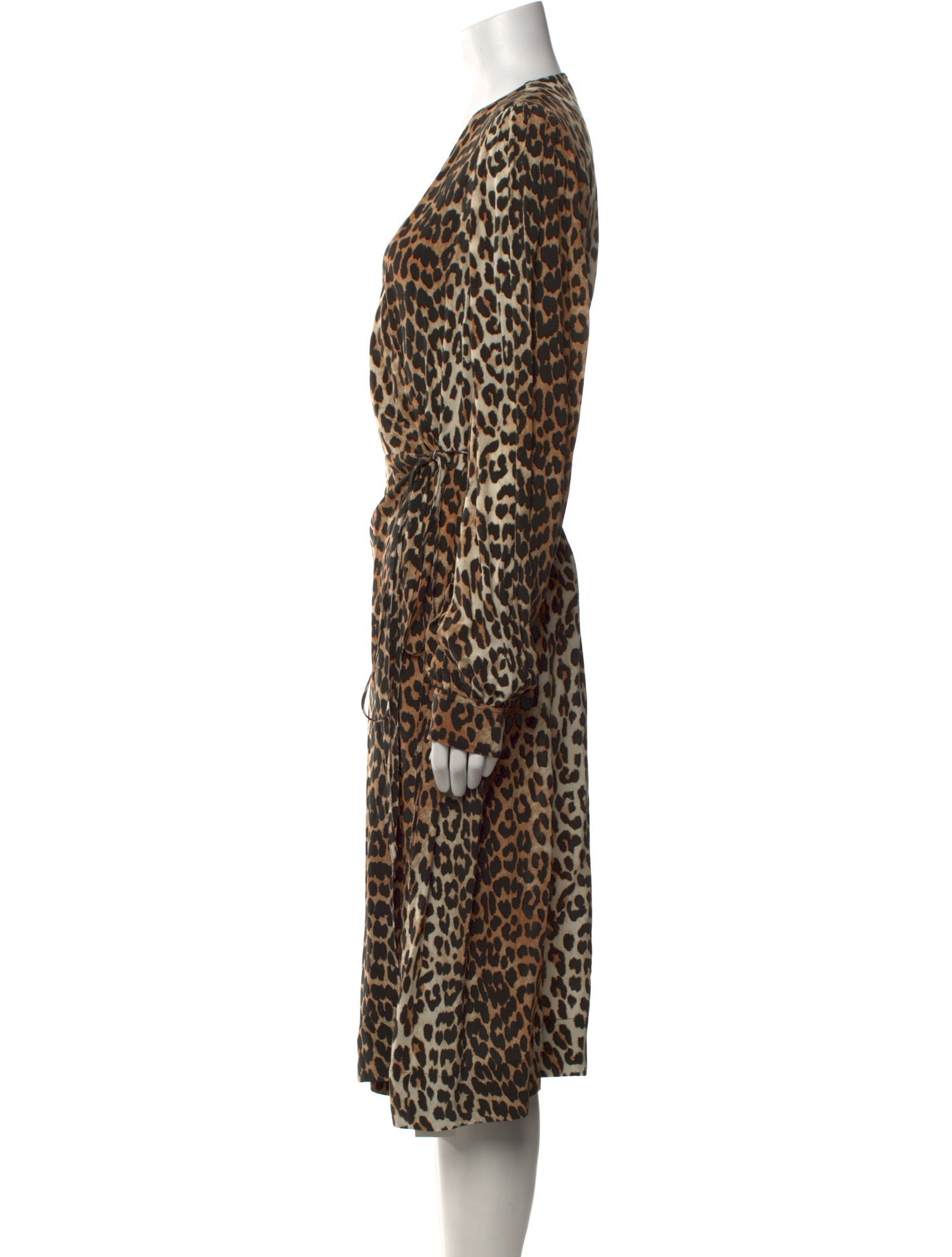 Ganni Animal Print Midi Length Dress