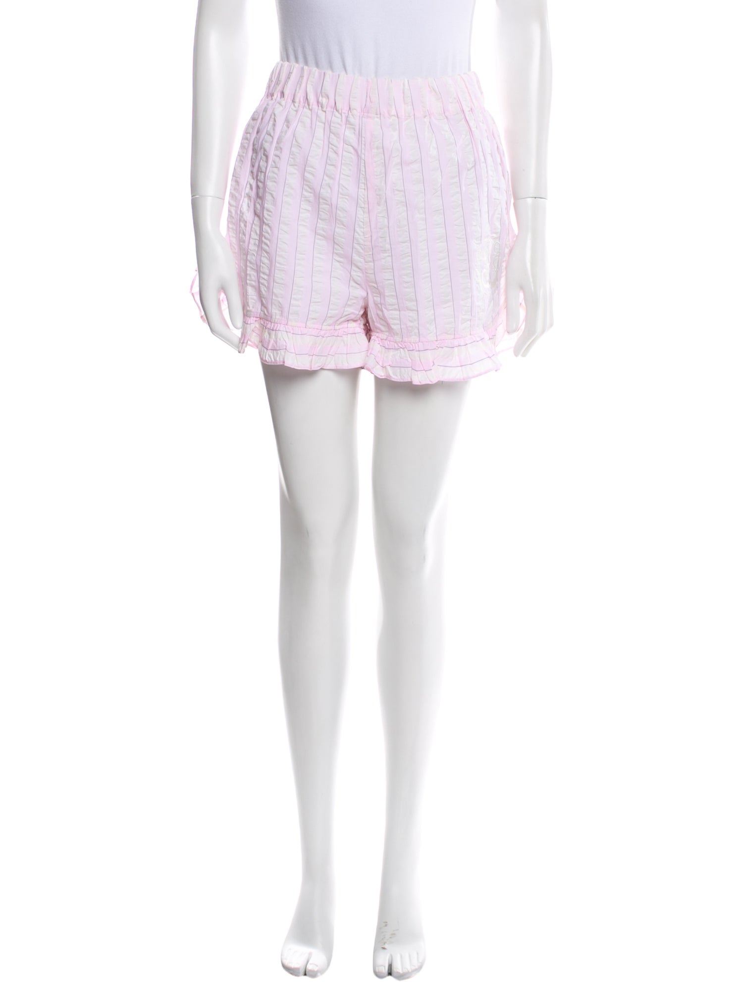 Ganni Striped Mini Shorts