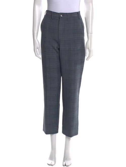 Ganni Plaid Print Straight Leg Pants