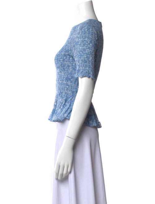 Ganni Crew Neck Short Sleeve Crop Top