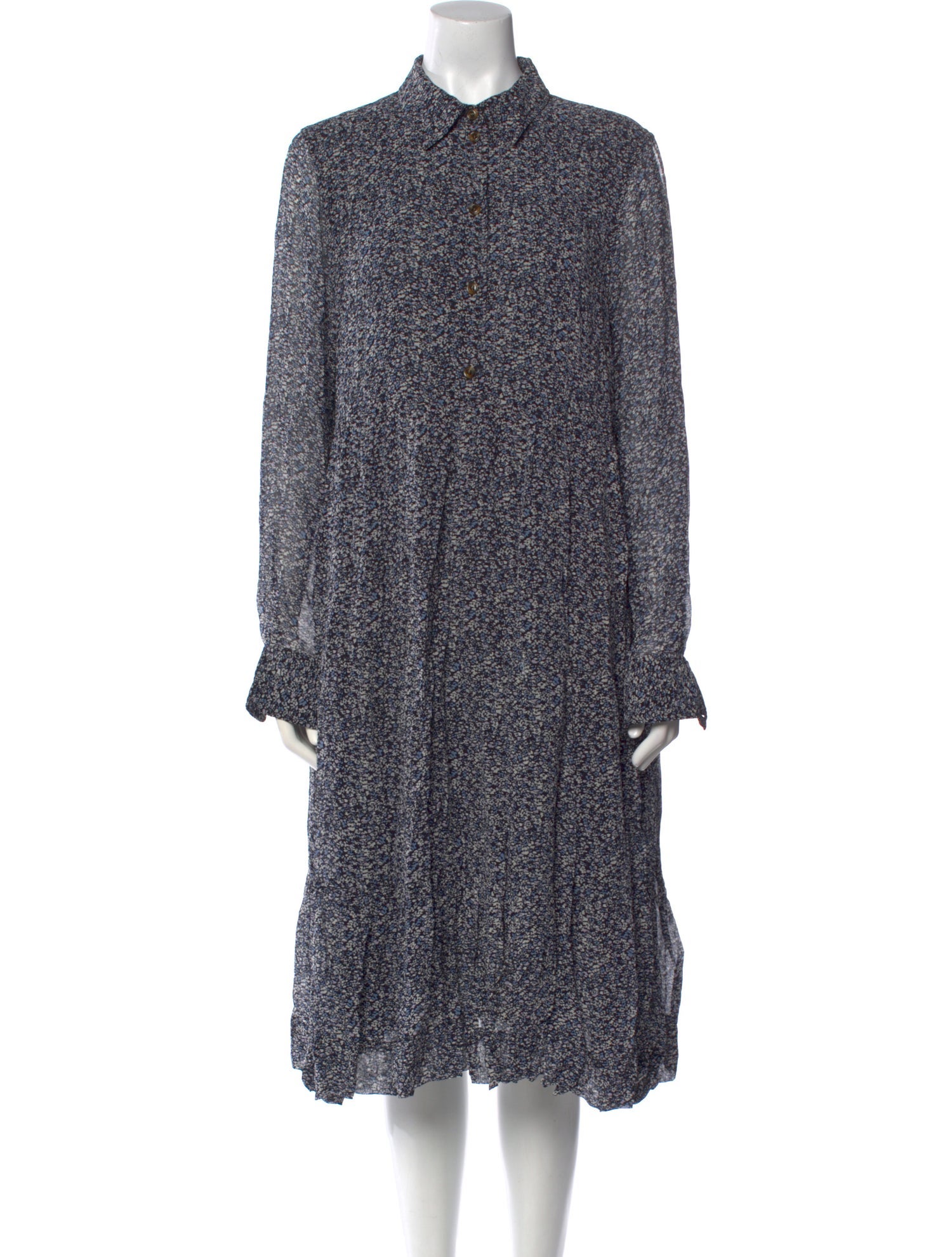 Ganni Floral Print Midi Length Dress