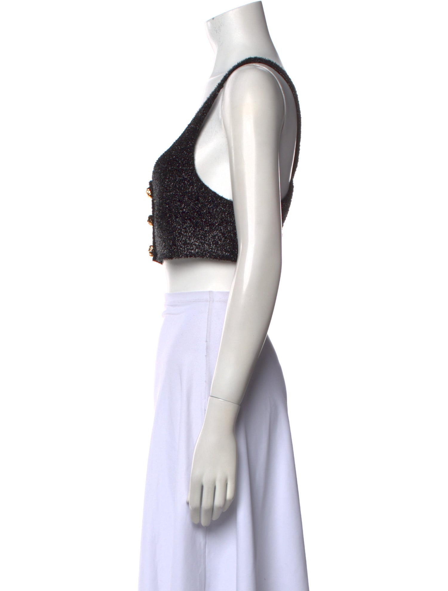 Ganni Scoop Neck Sleeveless Crop Top