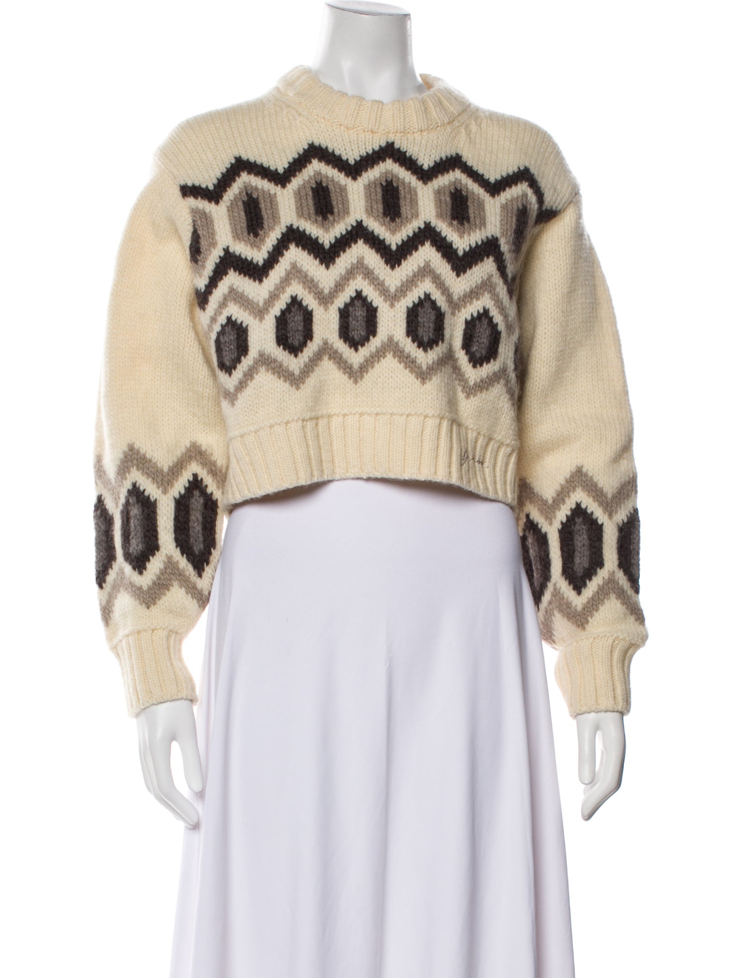 Ganni Wool Printed Sweater