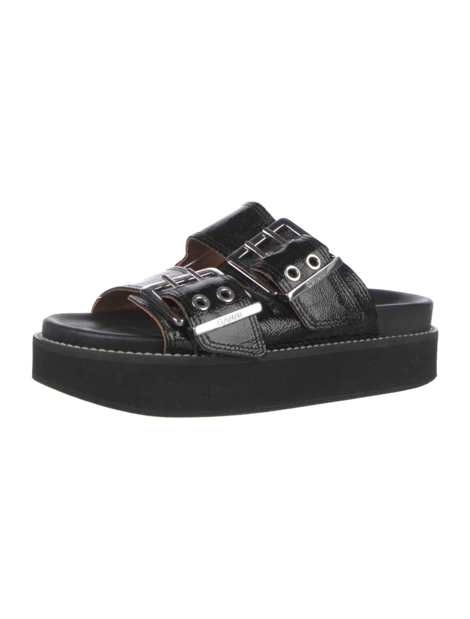 Ganni Patent Leather Slides