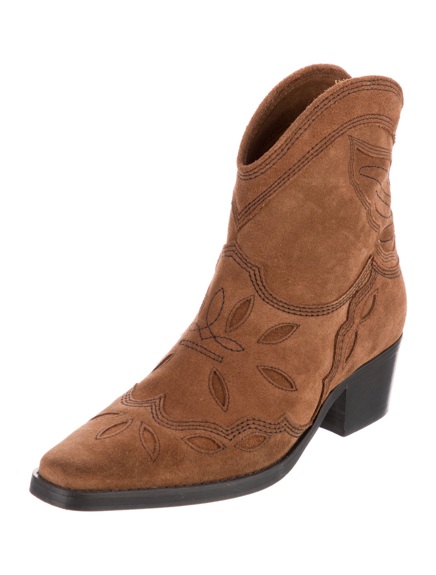Ganni Suede Western Boots