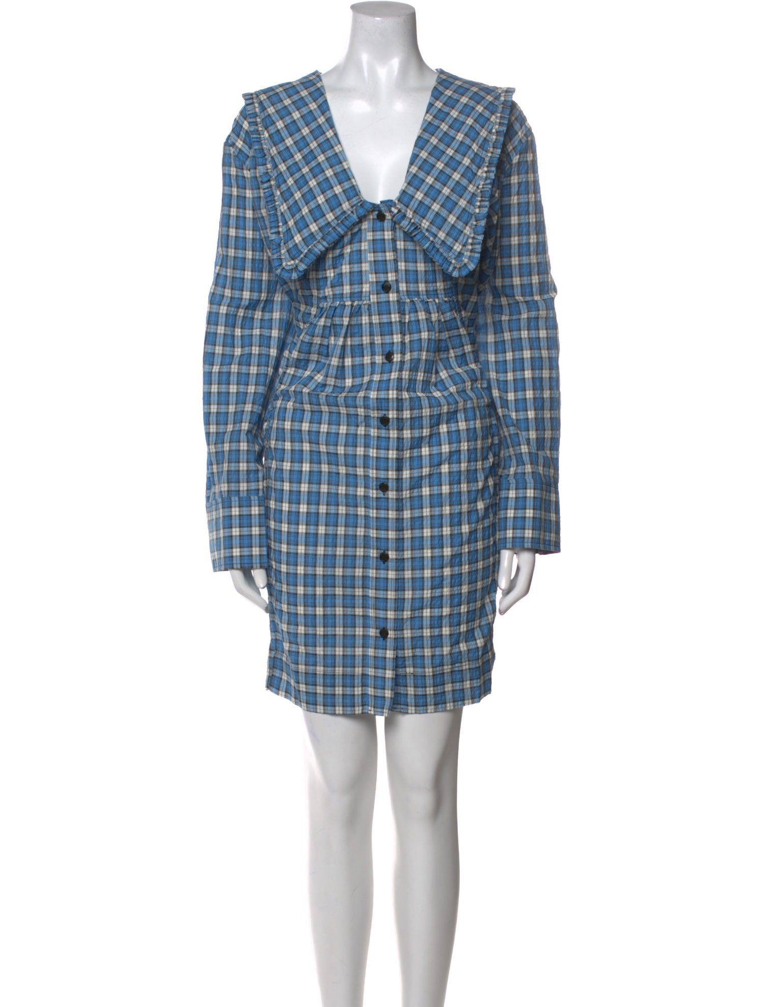 Ganni Plaid Print Mini Dress