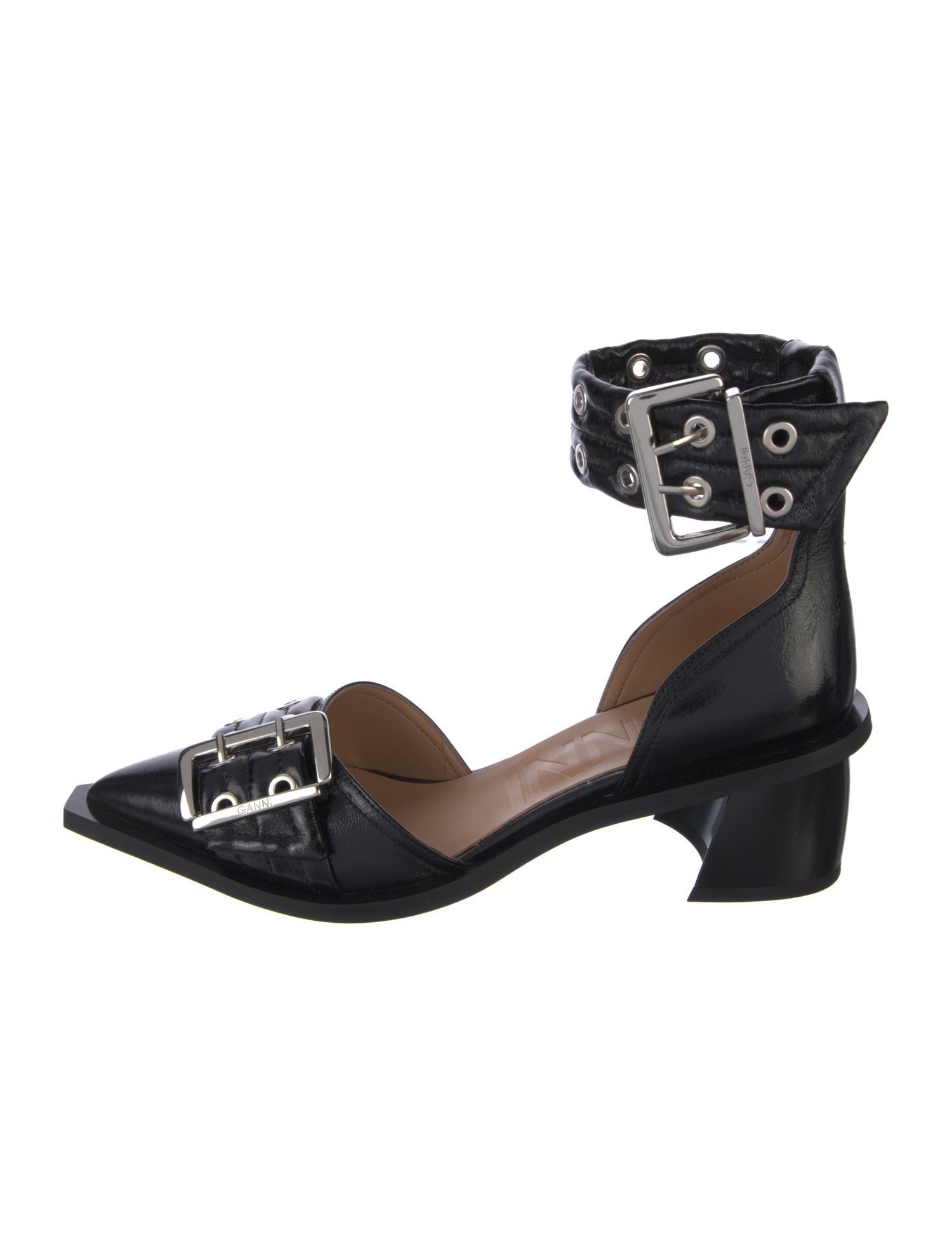 Ganni Leather D'Orsay Pumps