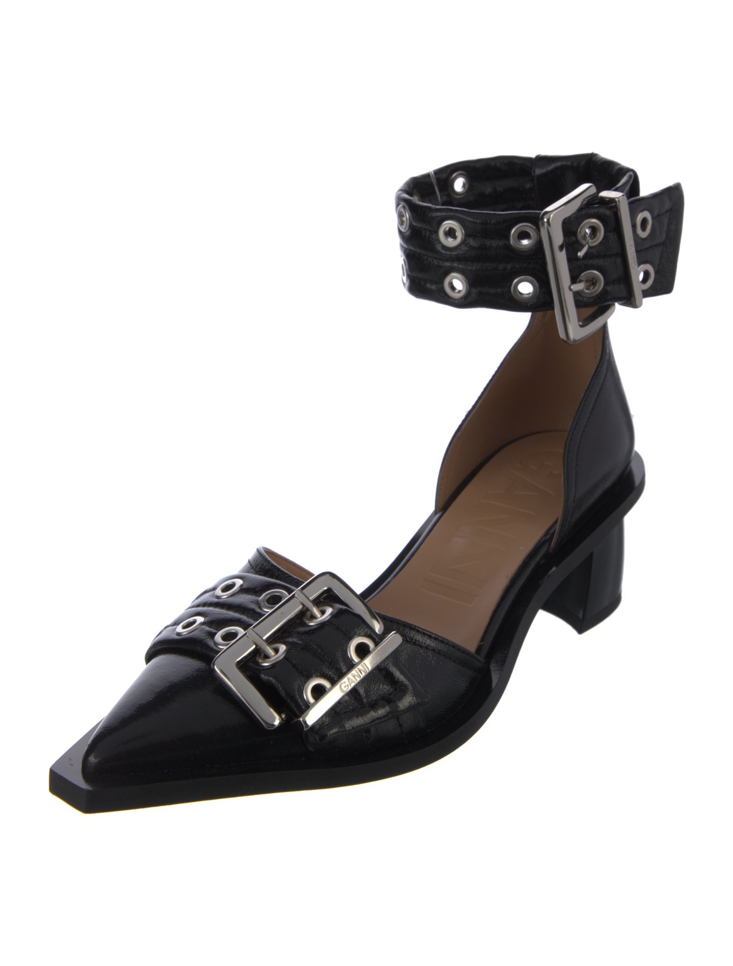 Ganni Leather D'Orsay Pumps