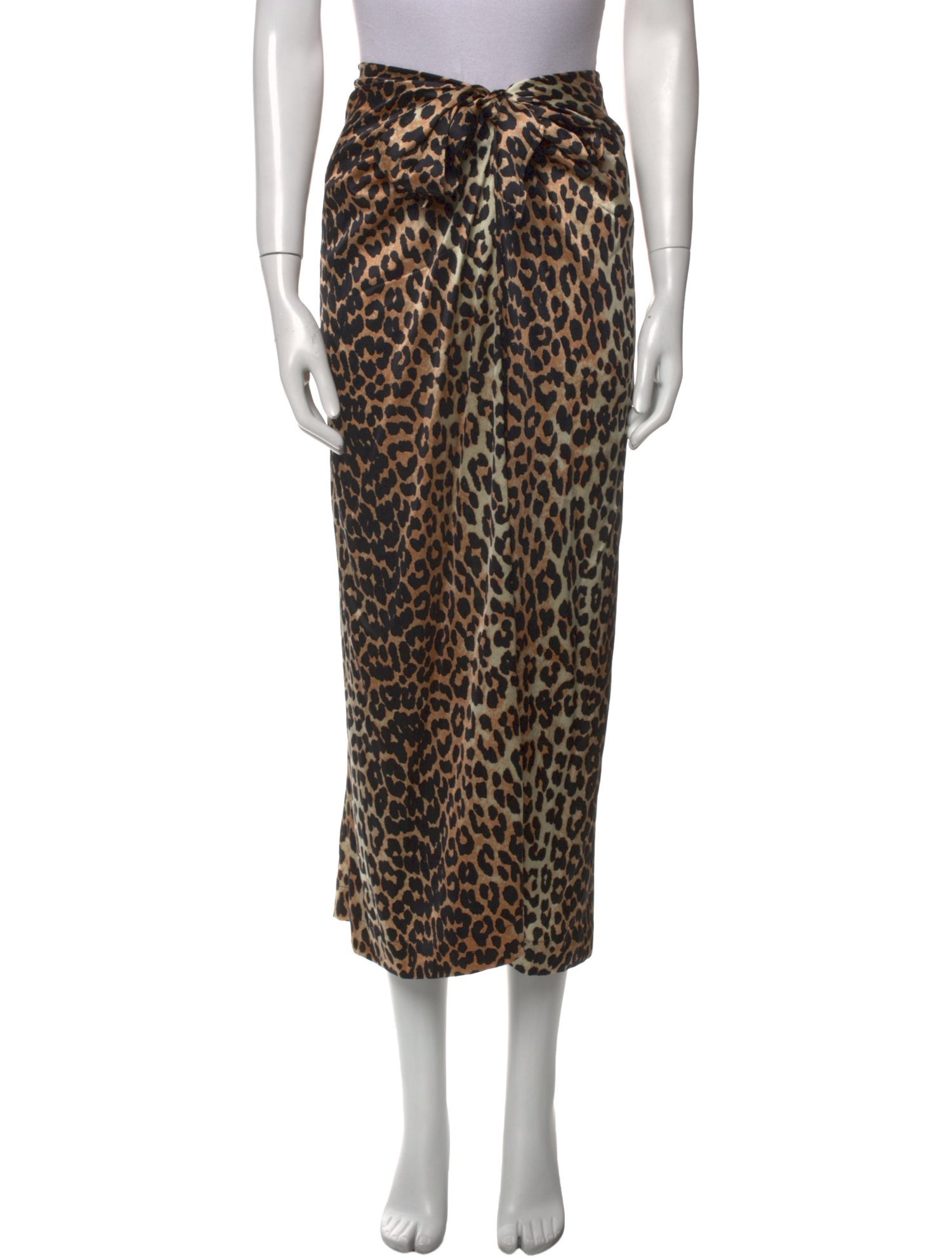 Ganni Animal Print Knee-Length Skirt Brown Skirts, Clothing