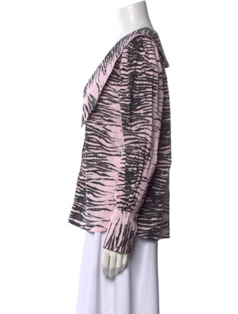 Ganni Printed V-Neck Blouse