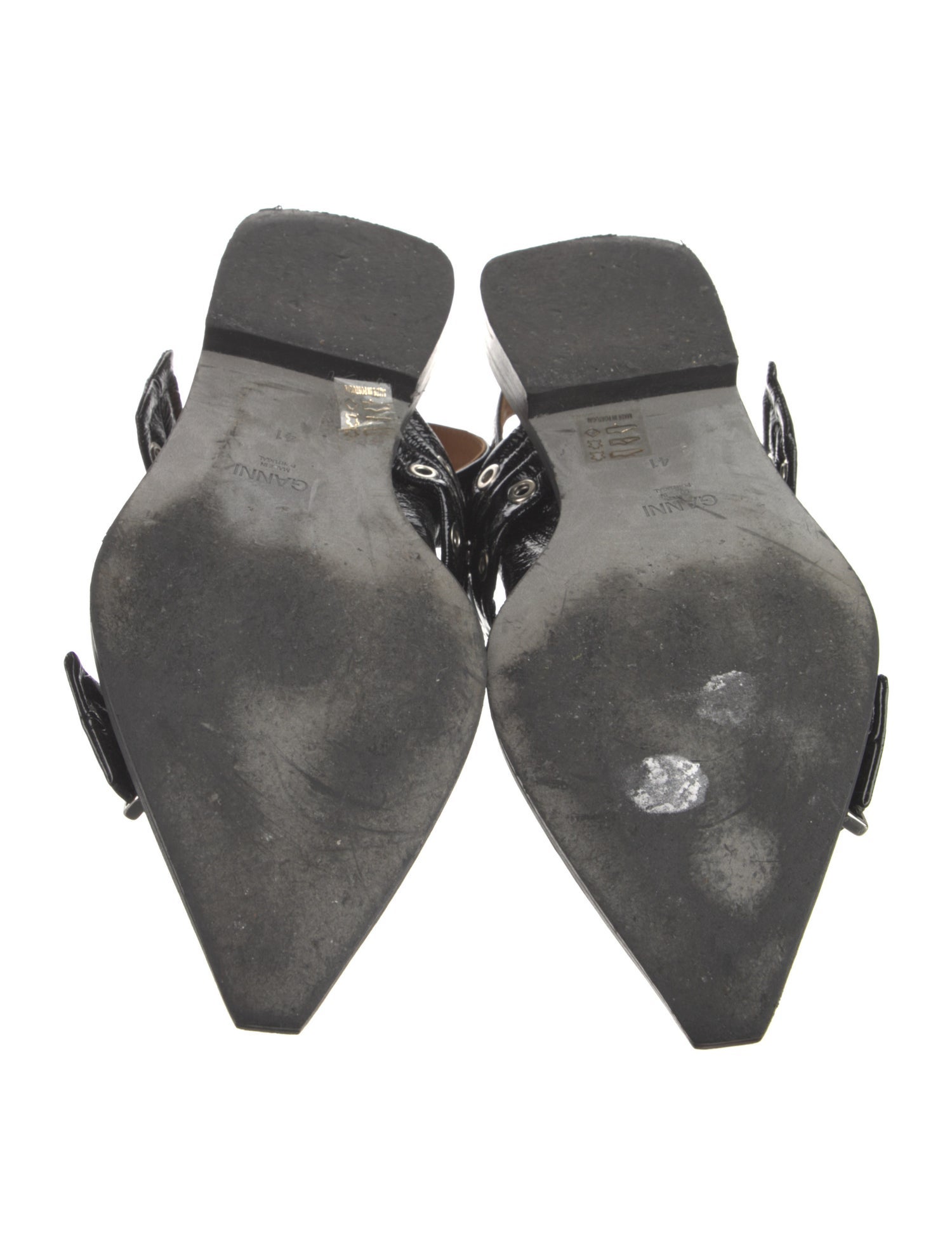 Ganni Patent Leather Slingback Flats