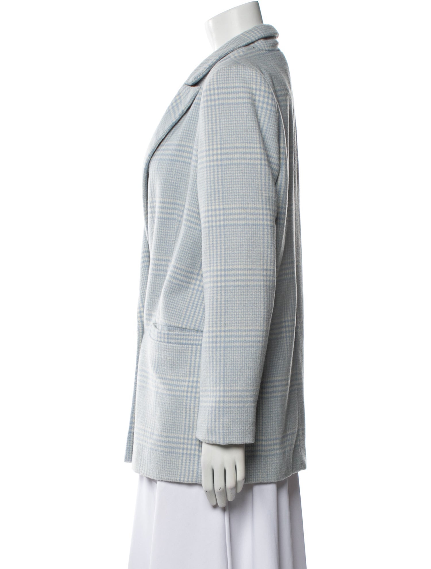 Ganni Plaid Print Blazer