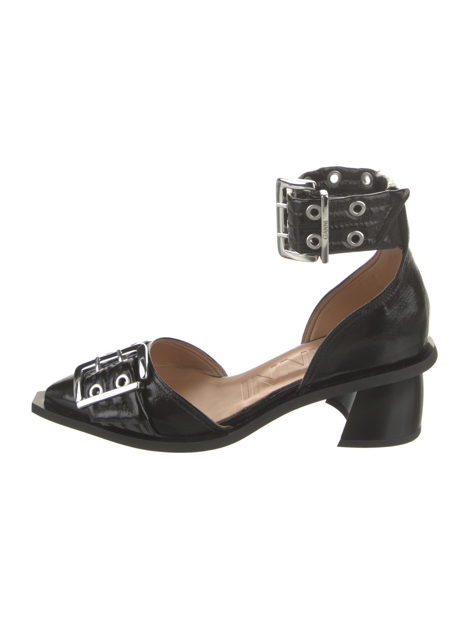 Ganni Leather D'Orsay Pumps