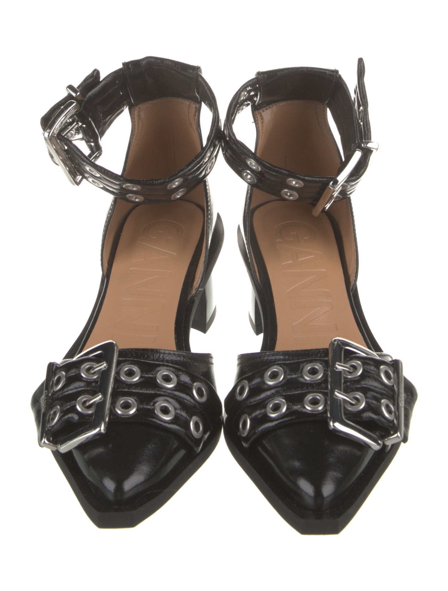 Ganni Leather D'Orsay Pumps