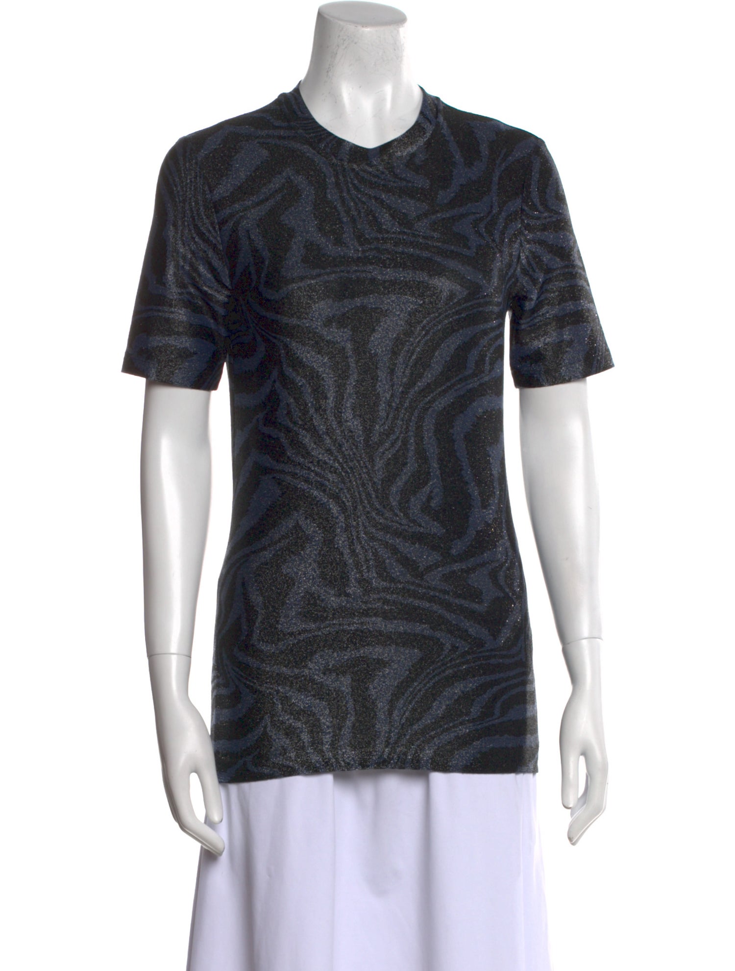 Ganni Printed Cowl Neck T-Shirt