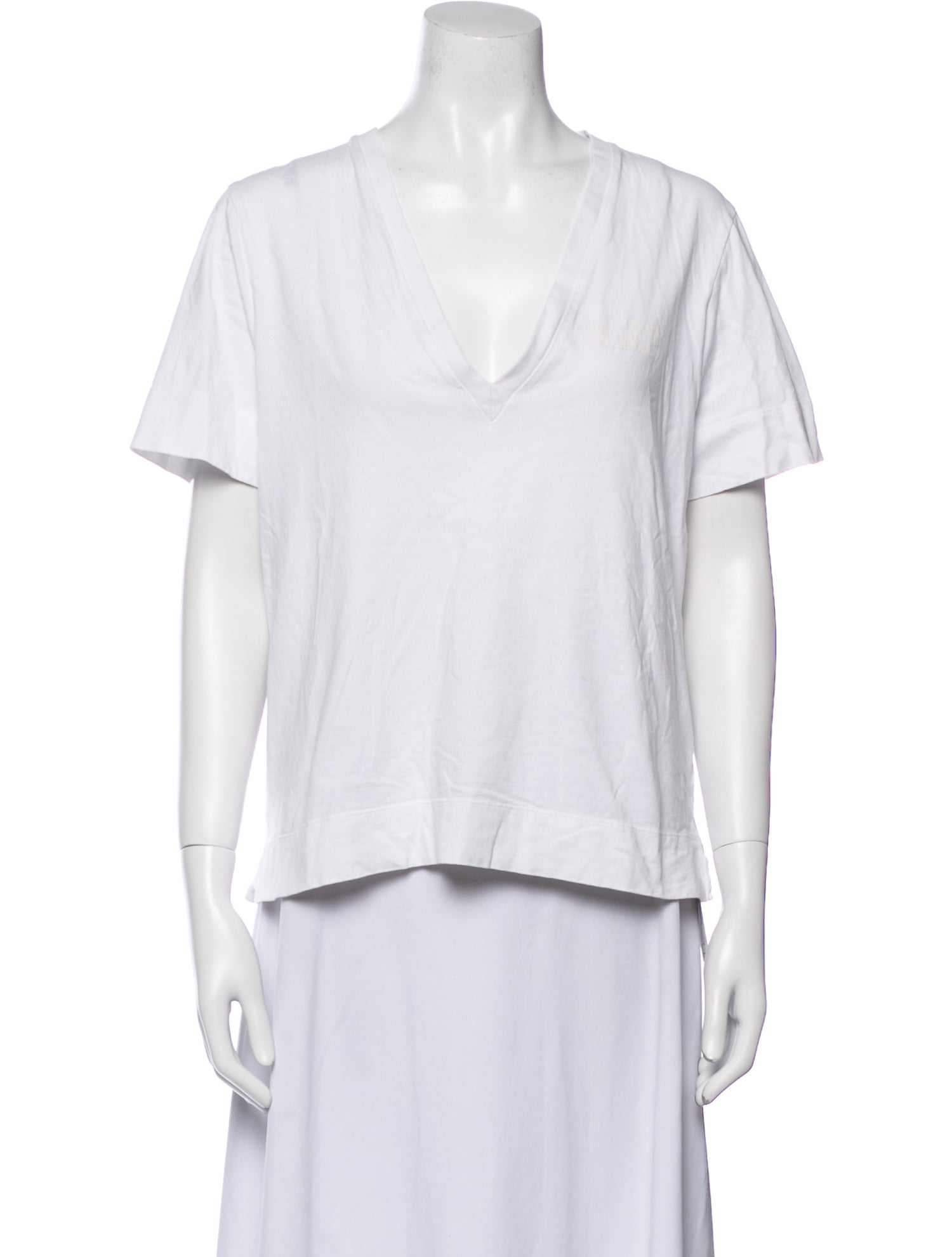 Ganni V-Neck Short Sleeve T-Shirt