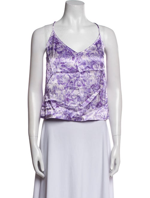 Ganni Printed V-Neck Crop Top