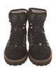 Ganni Suede Colorblock Pattern Combat Boots