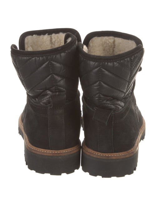 Ganni Suede Colorblock Pattern Combat Boots