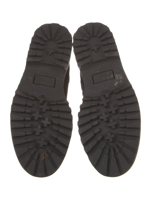 Ganni Suede Colorblock Pattern Combat Boots