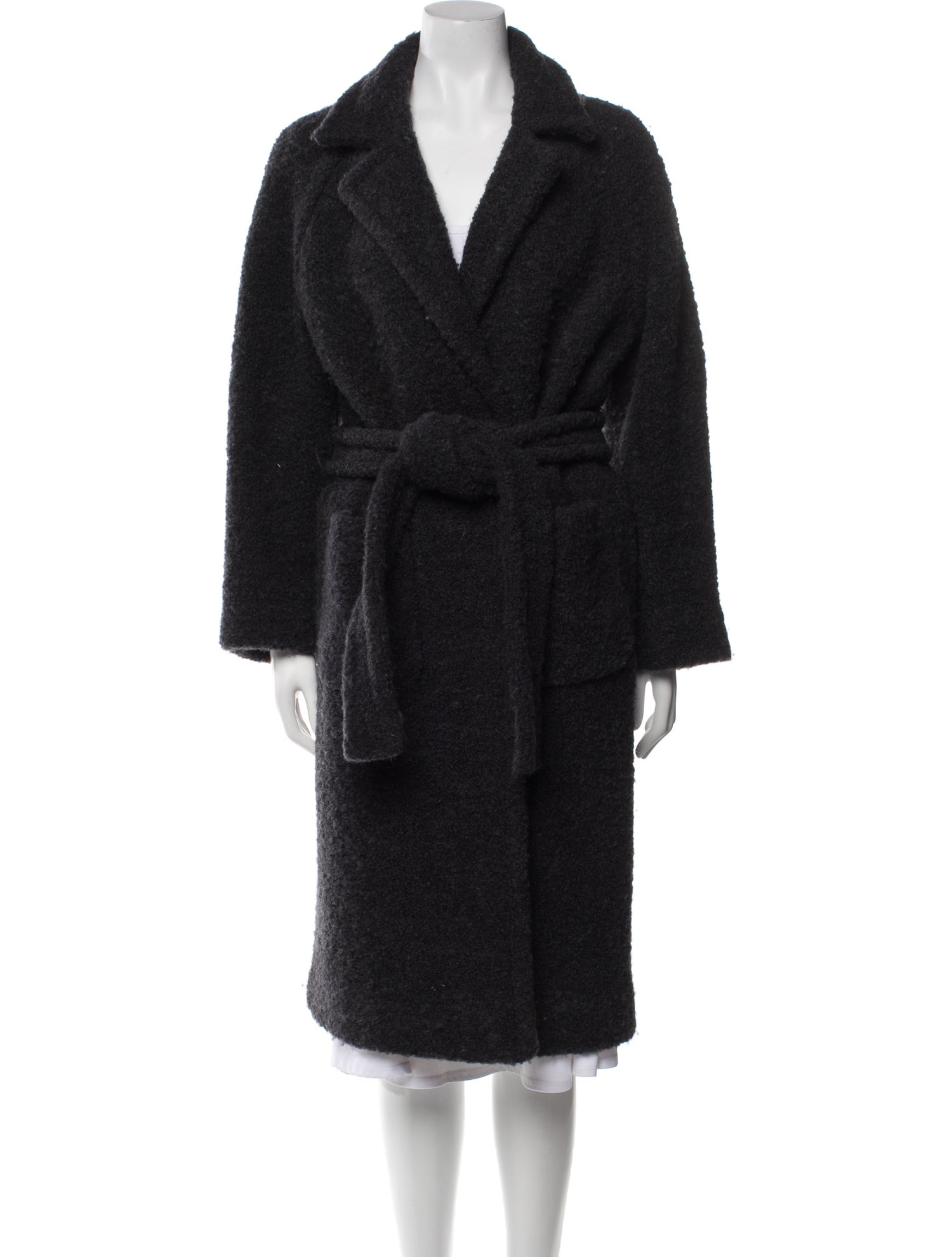 Ganni Wool Faux Fur Coat