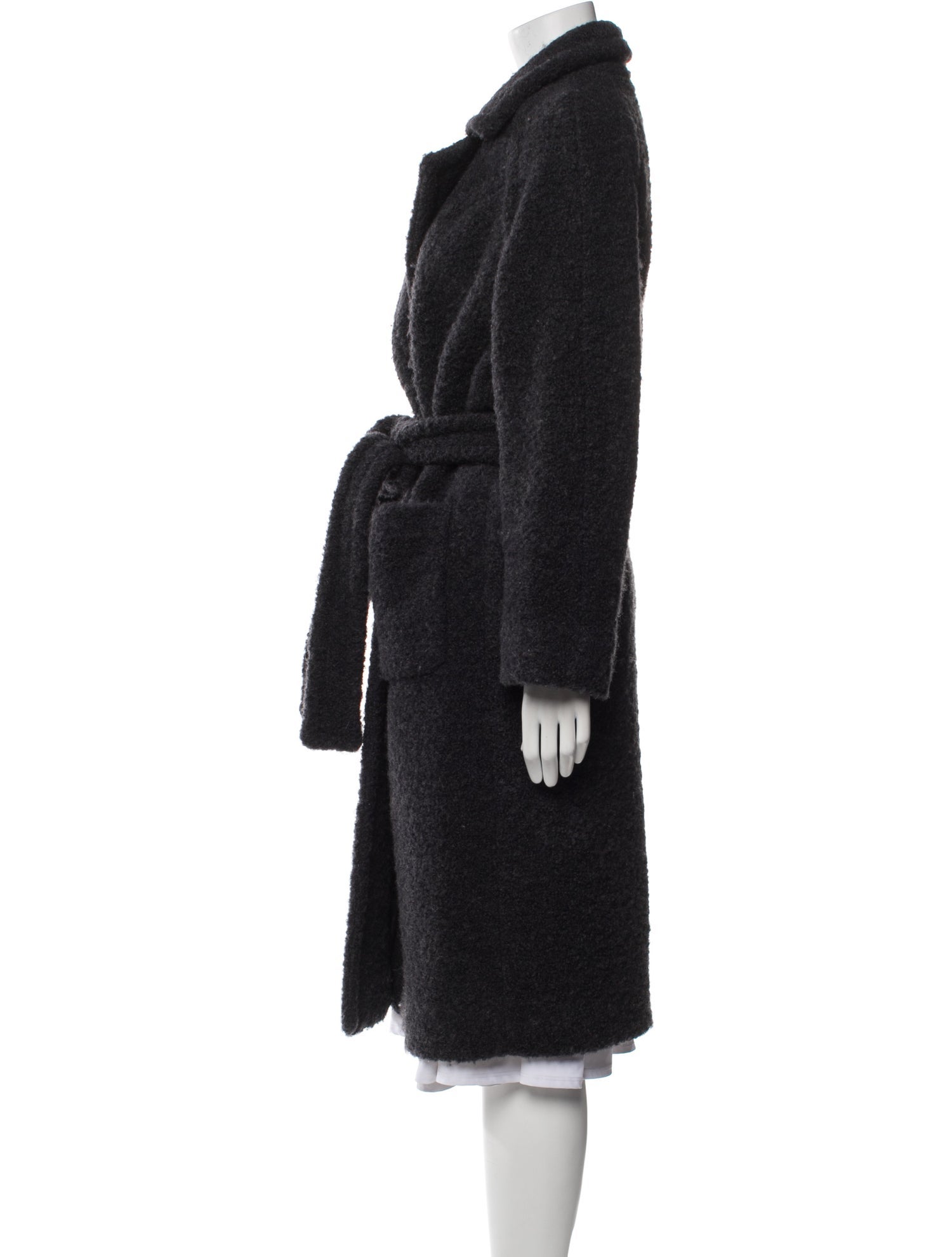 Ganni Wool Faux Fur Coat