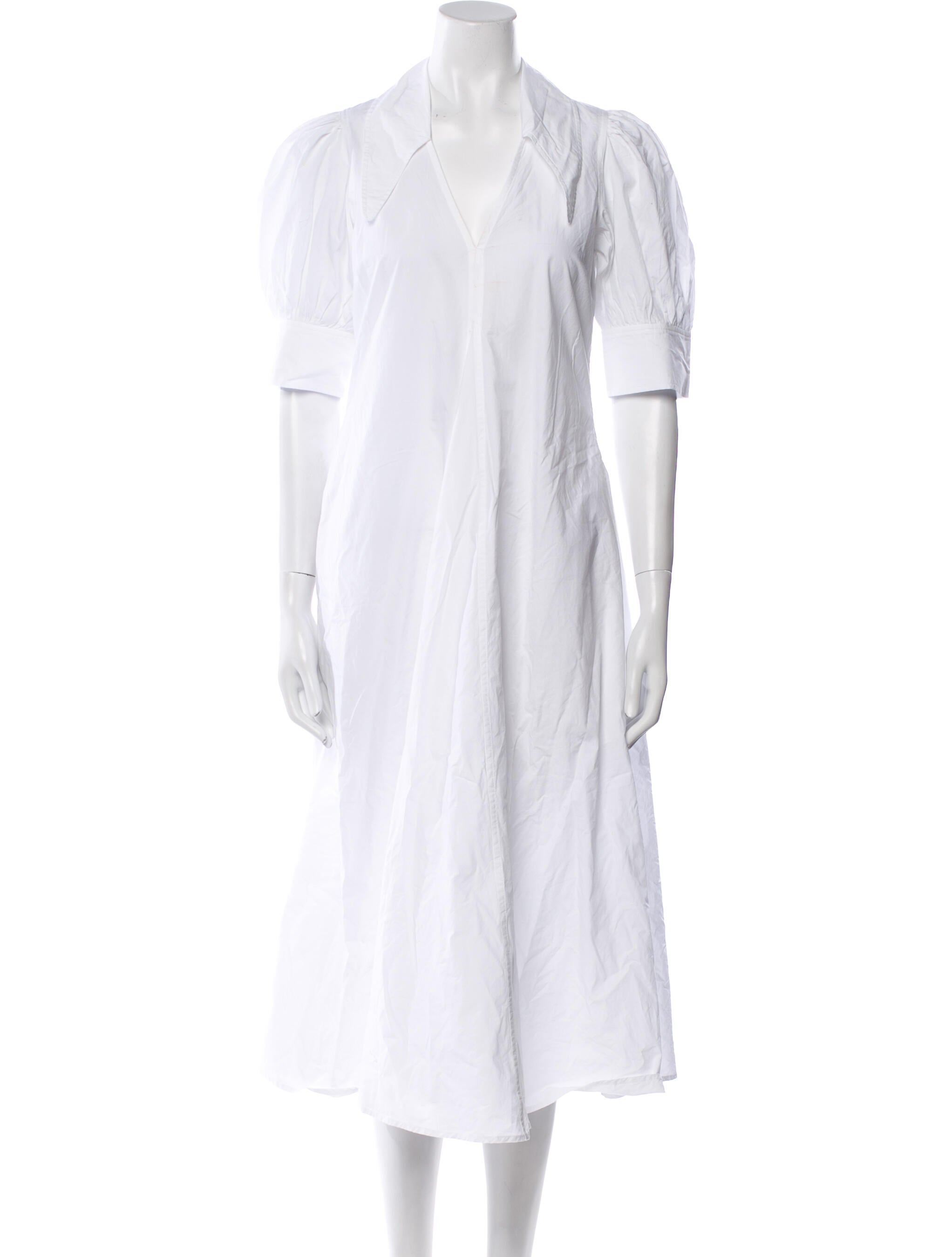 Ganni V-Neck Midi Length Dress