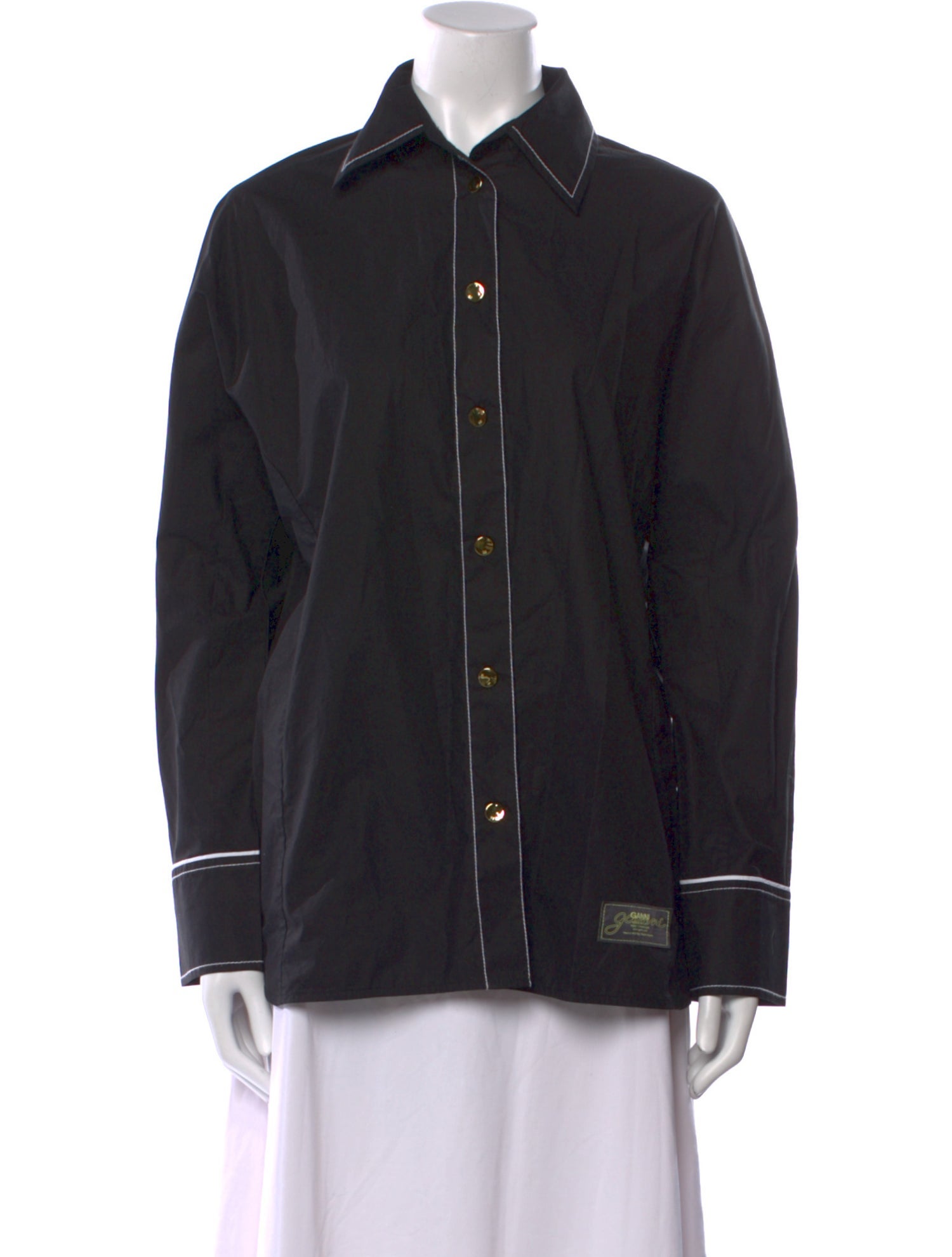 Ganni Long Sleeve Button-Up Top w/ Tags