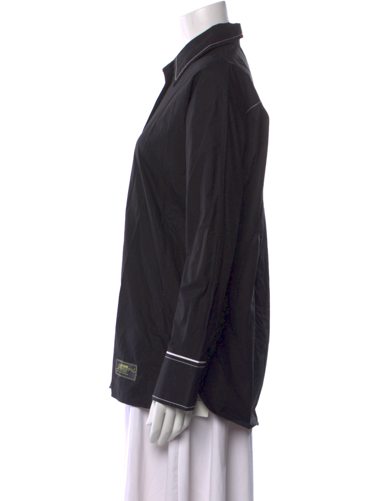 Ganni Long Sleeve Button-Up Top w/ Tags