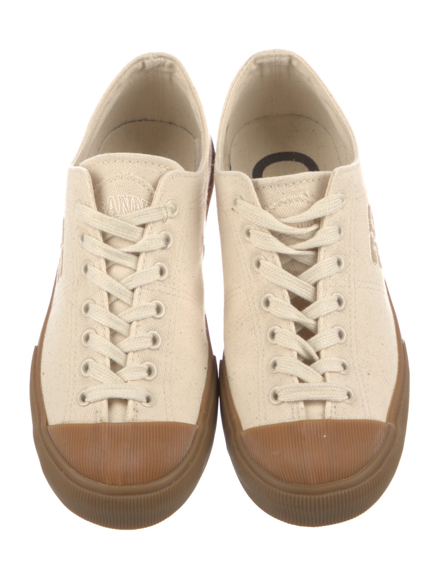 Ganni Canvas Embroidered Accent Sneakers