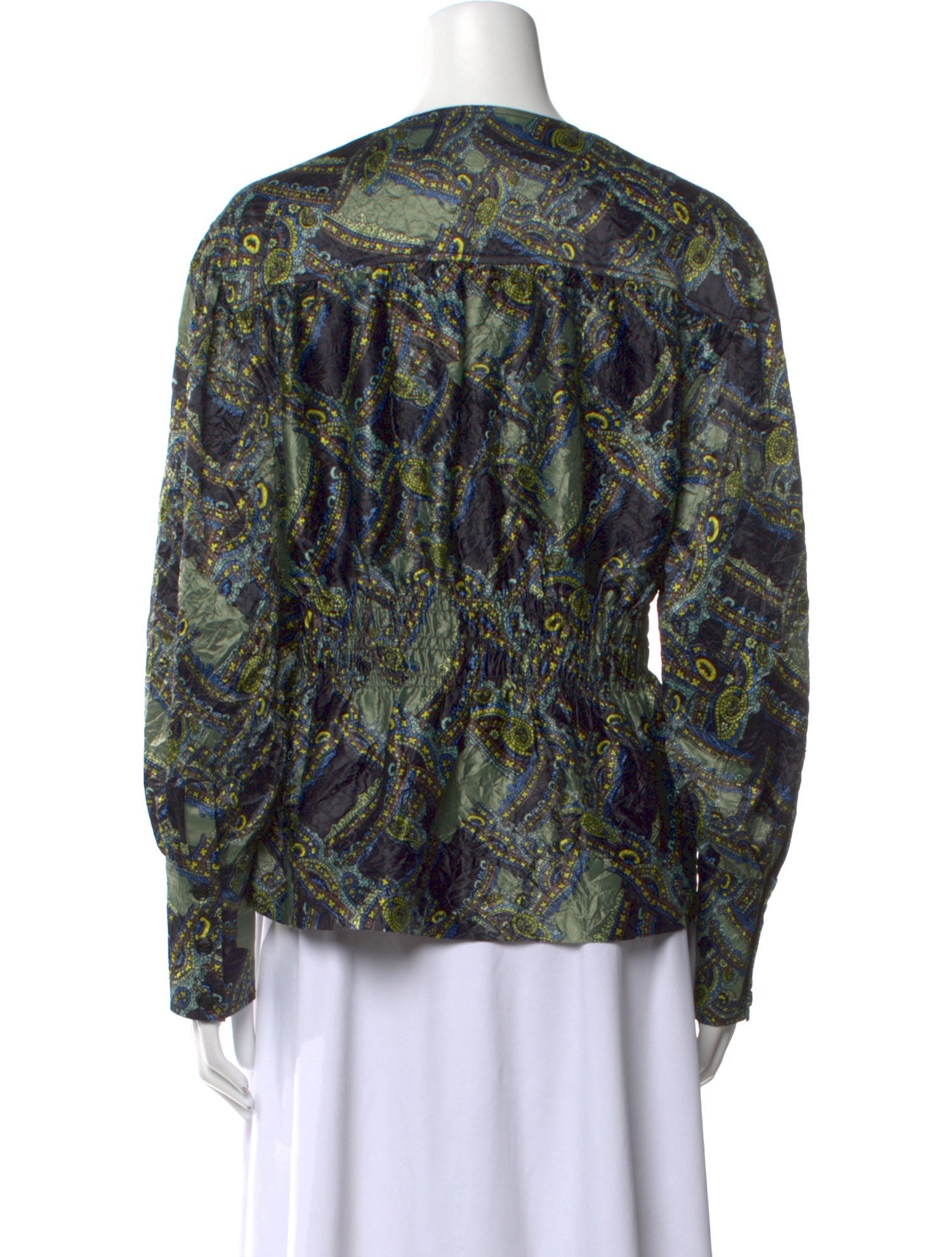 Ganni Printed V-Neck Blouse