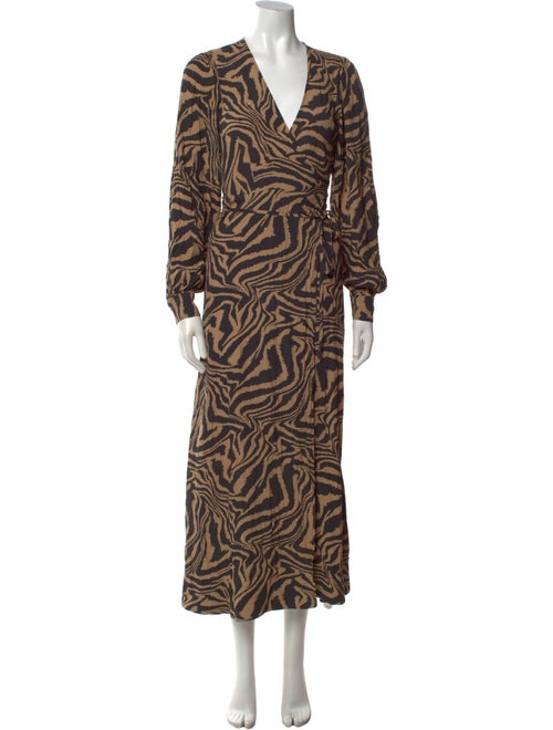 Ganni Animal Print Long Dress
