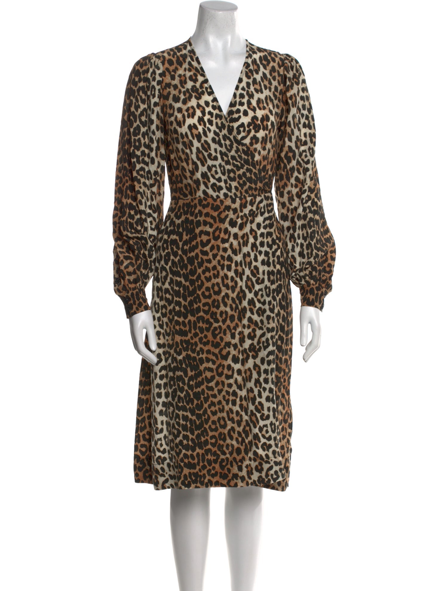 Ganni Animal Print Midi Length Dress