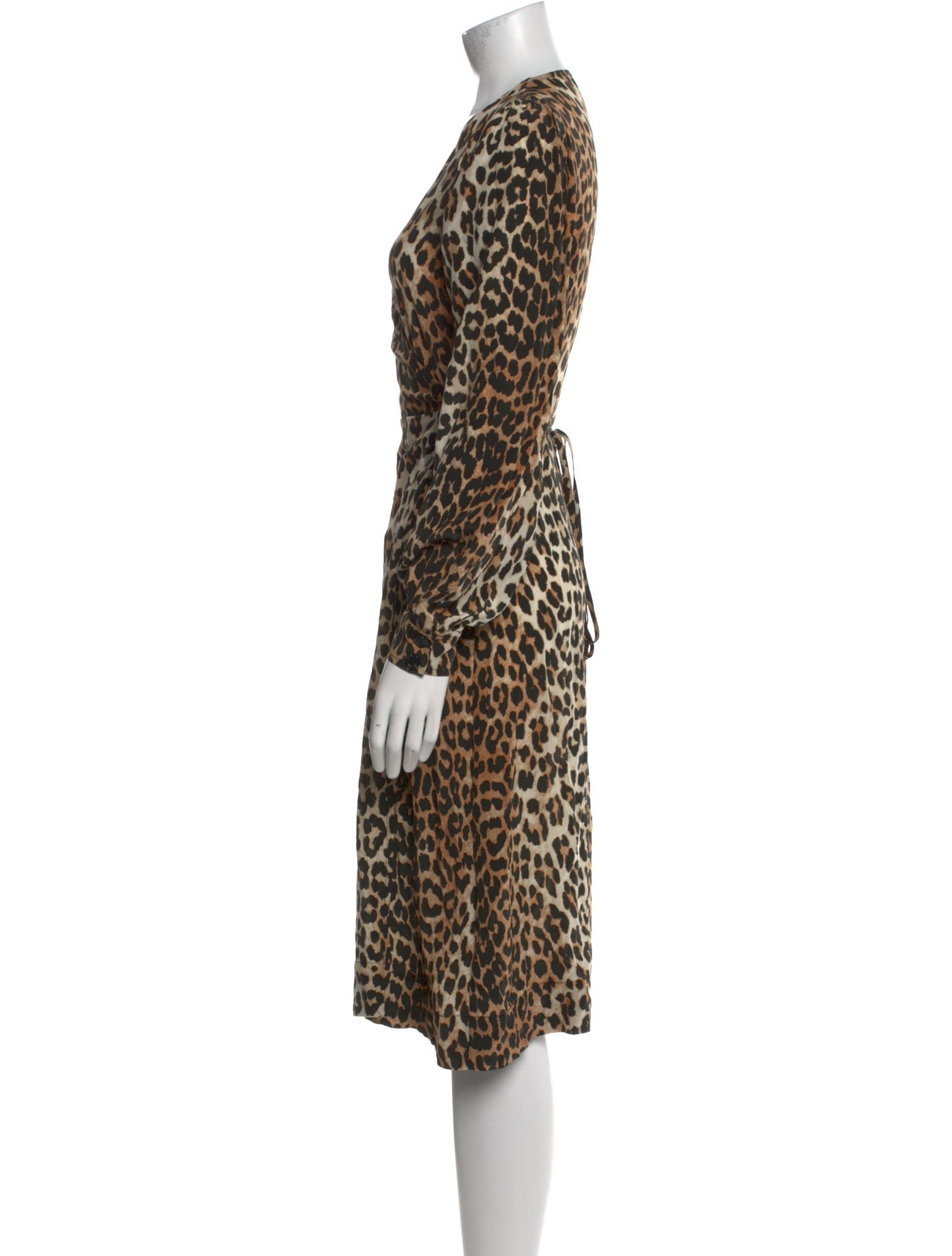 Ganni Animal Print Midi Length Dress