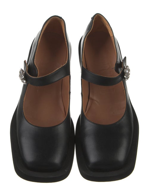 Ganni Leather Crystal Embellishments Pumps