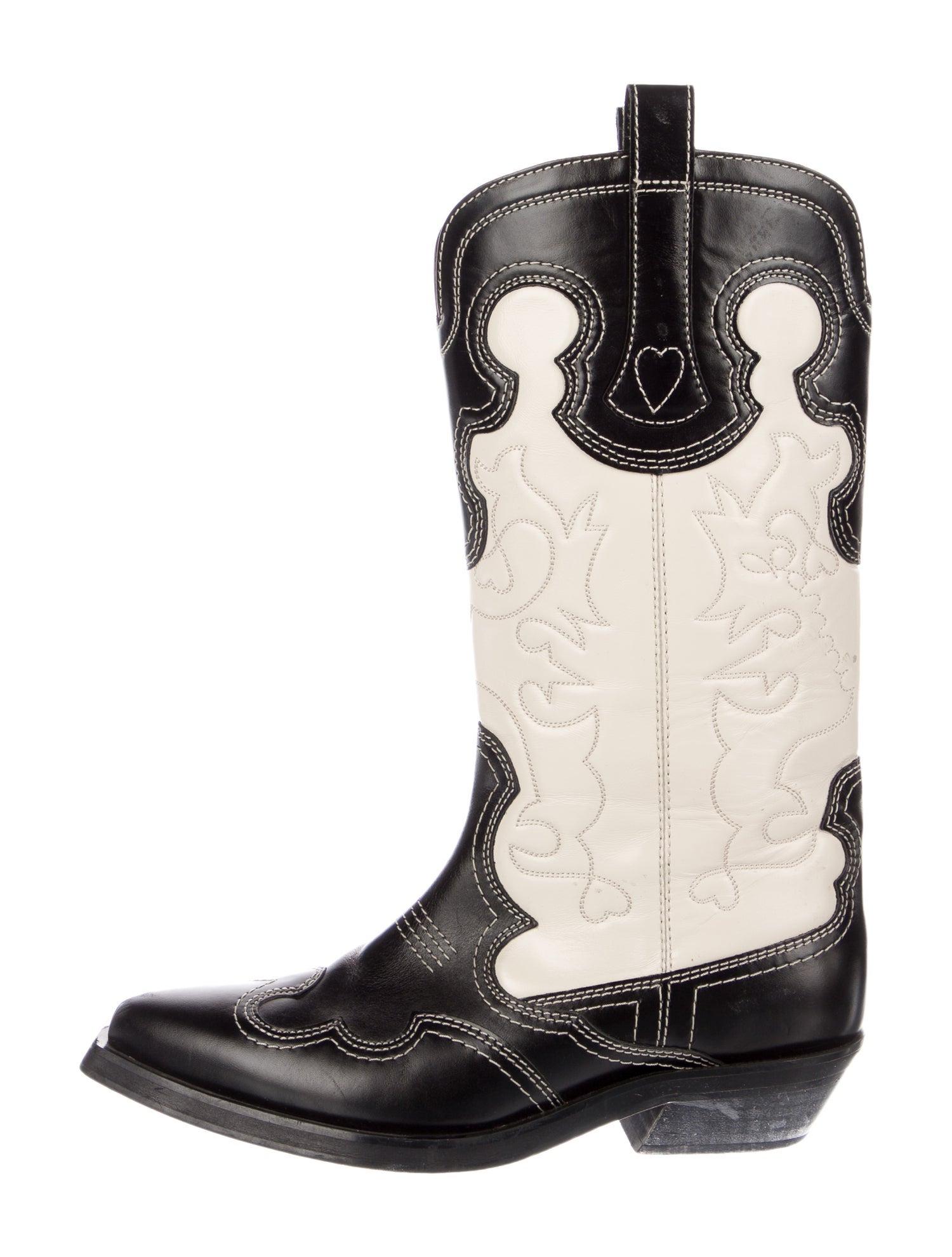 Ganni Leather Patterned Boots