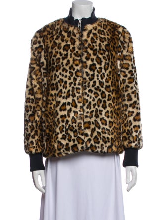 Ganni Faux Fur Animal Print Faux Fur Jacket