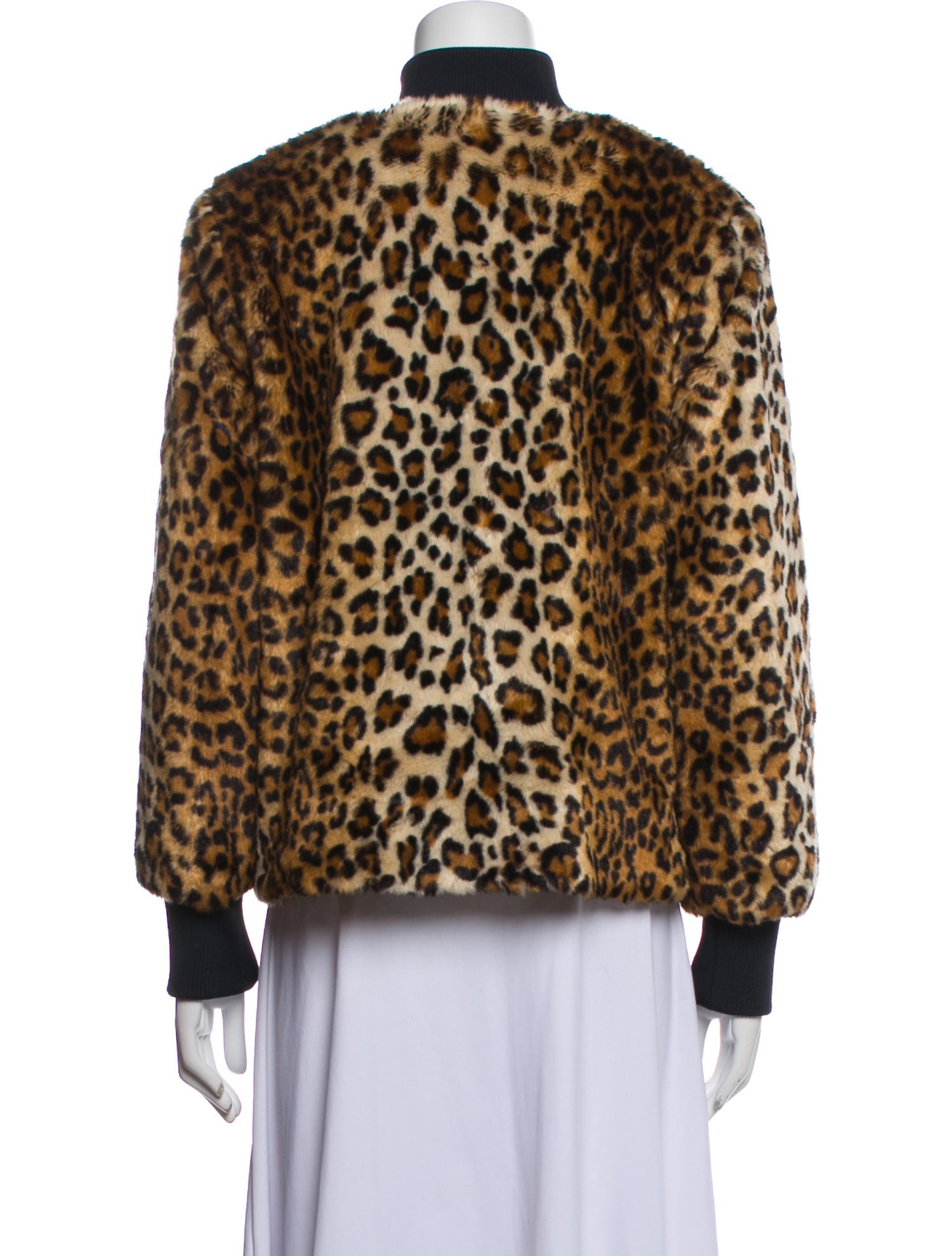Ganni Faux Fur Animal Print Faux Fur Jacket