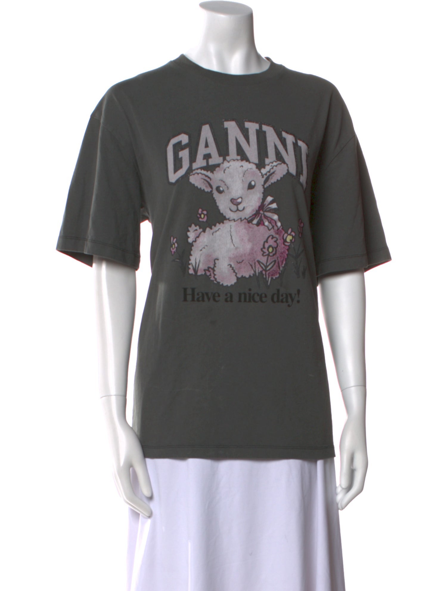 Ganni Graphic Print Crew Neck T-Shirt
