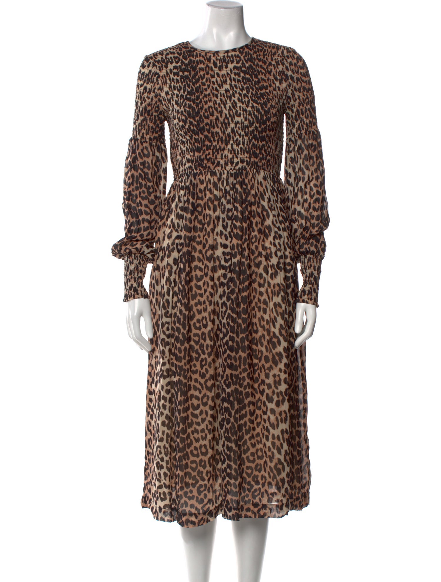 Ganni Animal Print Long Dress