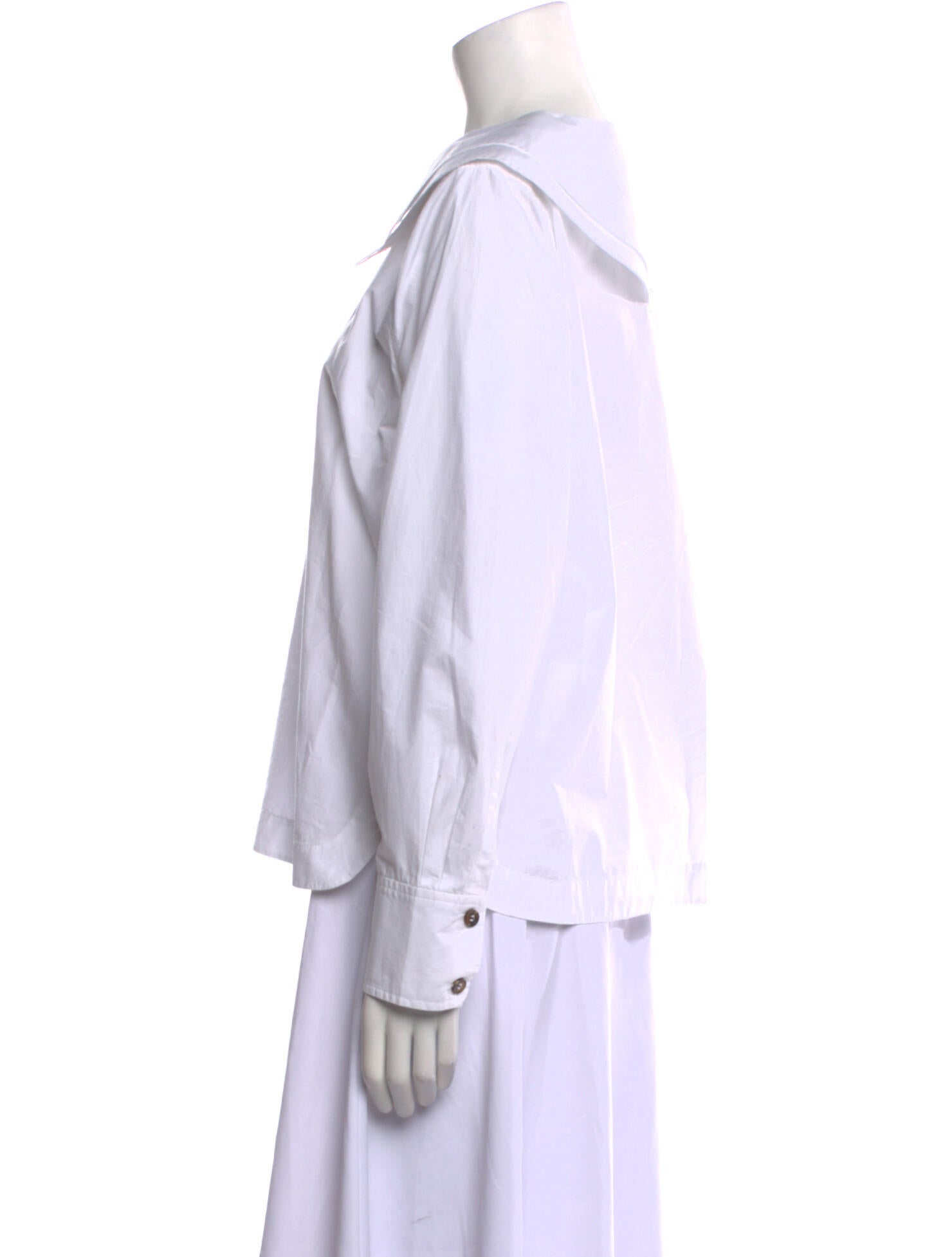 Ganni Long Sleeve Button-Up Top