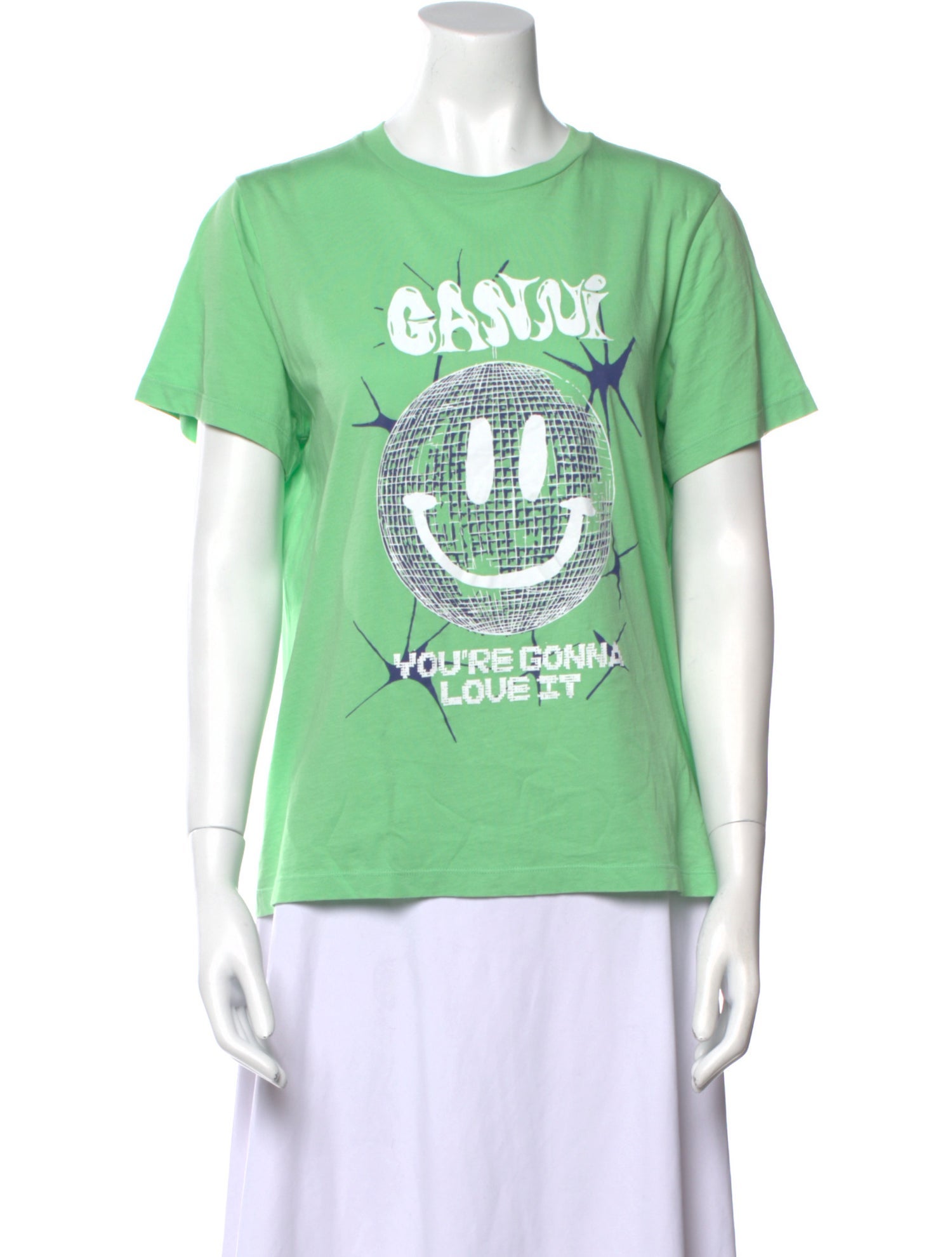 Ganni Graphic Print Crew Neck T-Shirt