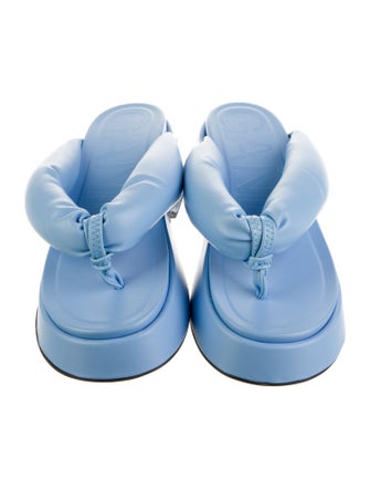Ganni Leather Flip Flops